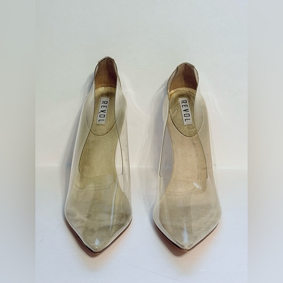 REVOL Glass Doll Clear Stiletto High Heels with Pointed Toe Size 10 - Picture 7 of 11
